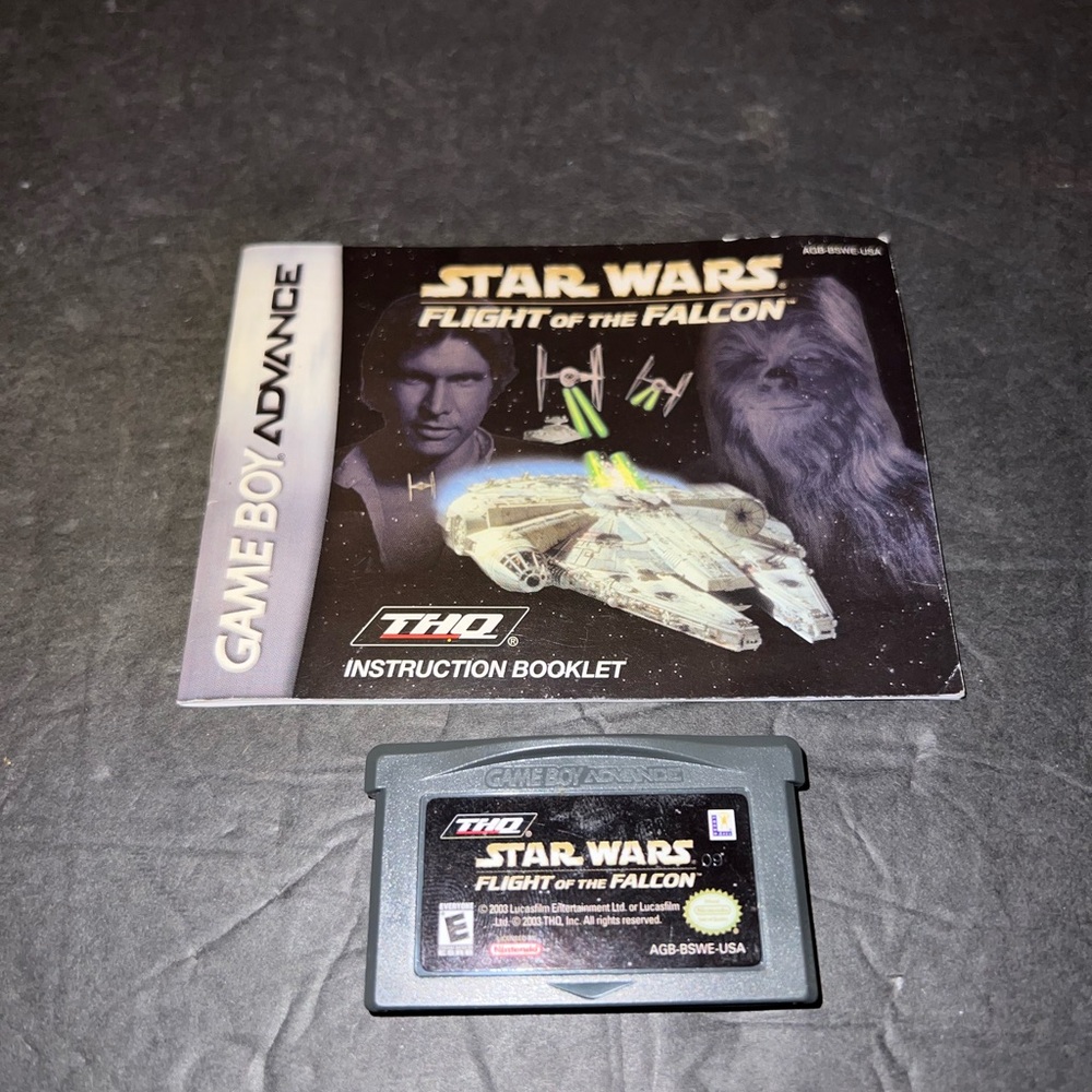 STAR WARS Flight of the Falcon game and manual - Gameboy Advance, 2004